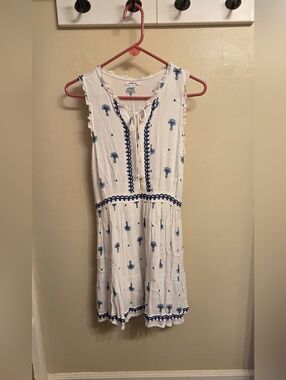 O'Neill White and Blue Edie Tank Midi Dress. Medium. NWOT